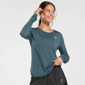 Gymshark Women's Training Long Sleeve Top in Smokey Teal Size Medium